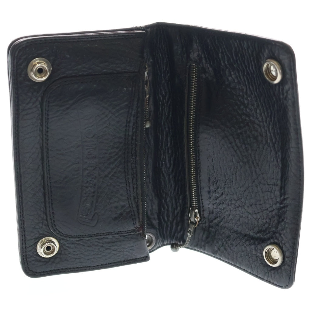 CHROME HEARTS(クロムハーツ) 2ZIP 2ジップ クロスボールボタンレザーウォレット 財布 ブラック BCA363