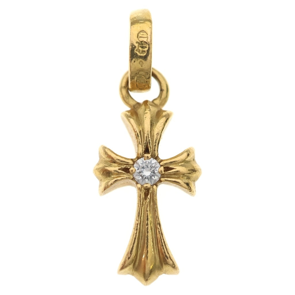 CHROME HEARTS(クロムハーツ) 22K CRS BBYFAT DIA ベイビーファットクロス 両面1ダイヤ ペンダントトップ ゴールド BCA034