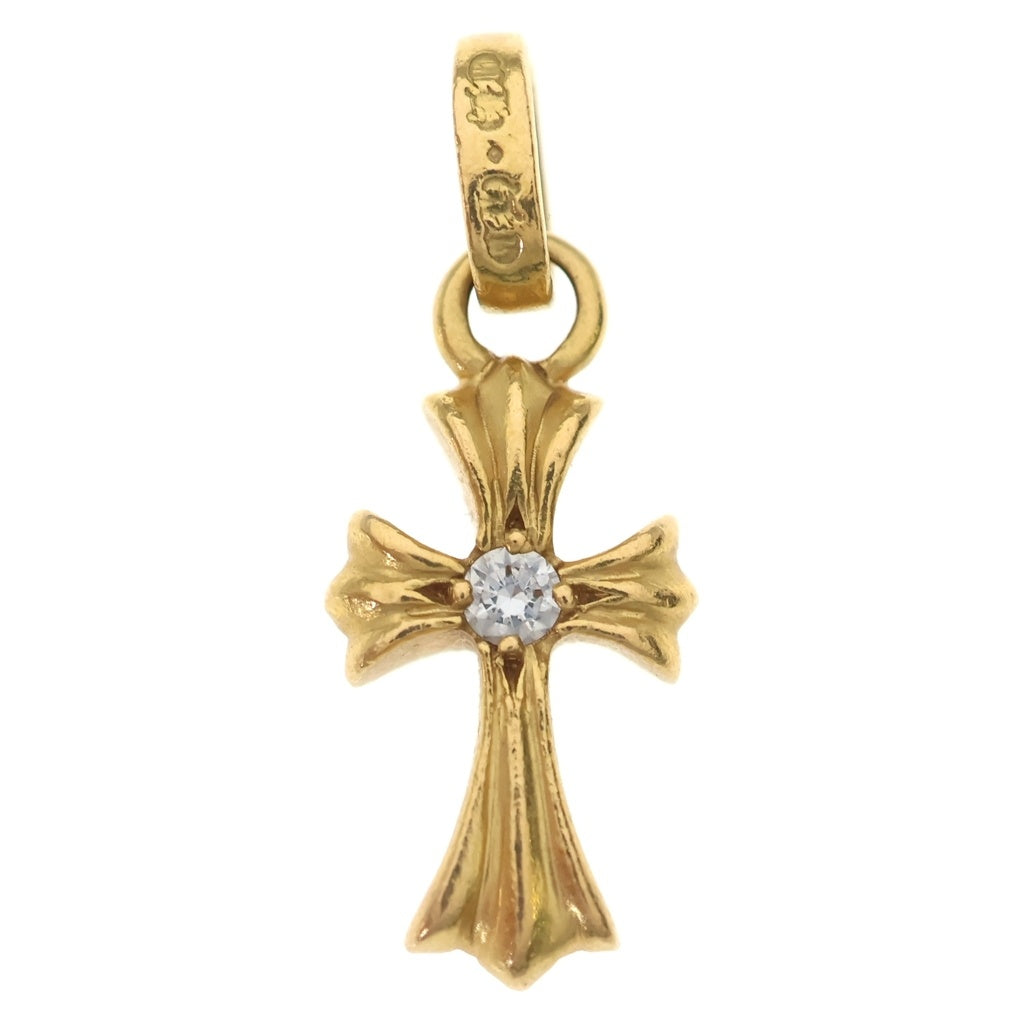 CHROME HEARTS(クロムハーツ) 22K CRS BBYFAT DIA ベイビーファットクロス 両面1ダイヤ ペンダントトップ ゴールド BCA034
