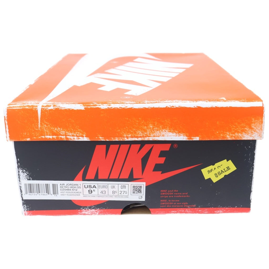 NIKE(ナイキ) AIR JORDAN 1 HIGH OG DZ5485-612 エアジョーダン1 OG ロスト&ファウンド シカゴ ハイカットスニーカー ホワイト/レッド US9.5/27.5cm
