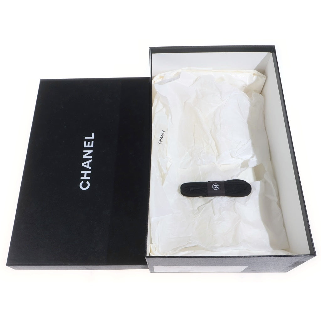 CHANEL(シャネル) ロゴシューレース レザー ローカットスニーカー シューズ ブラック G34145