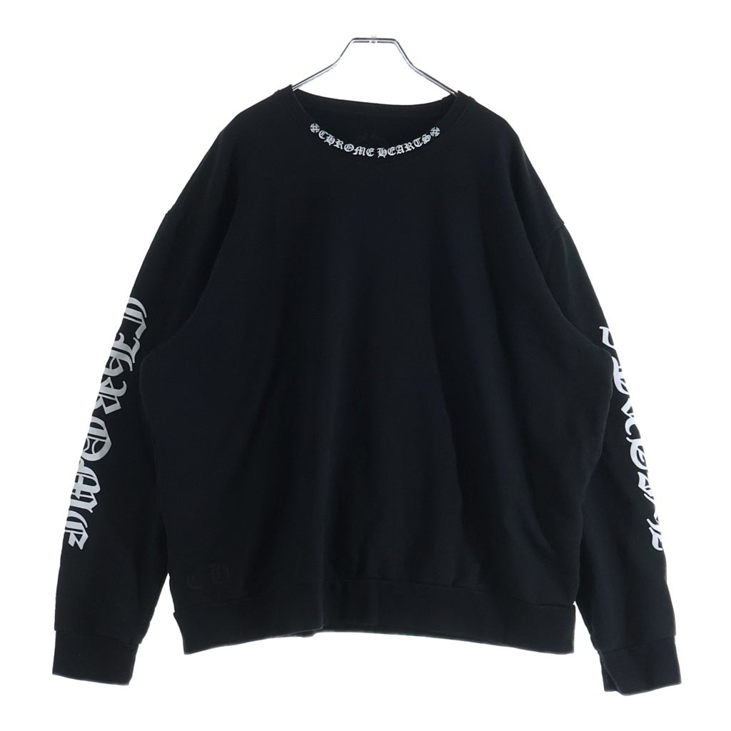 CHROME HEARTS(クロムハーツ) SWTSHRT PLVR ネックロゴ クルーネックスウェットトレーナー ブラック
