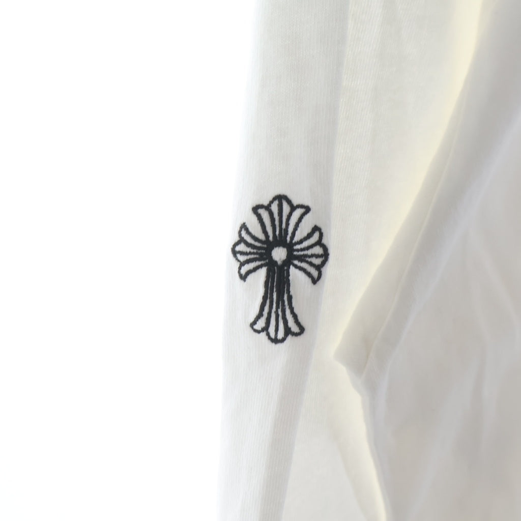 CHROME HEARTS(クロムハーツ) Y NOT Vertical Logo L/S Tee ワイノット ヴァーティカルロゴ クルーネック長袖Tシャツカットソー ホワイト