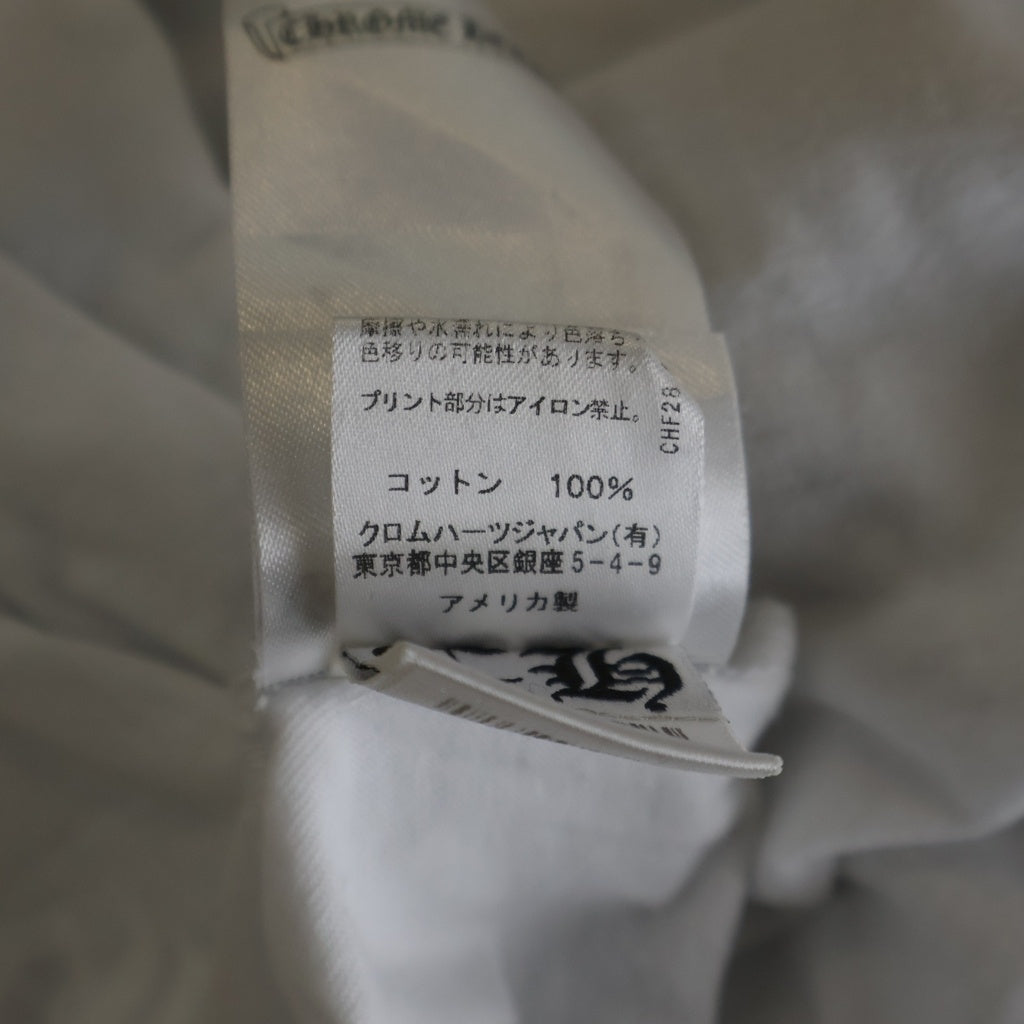CHROME HEARTS(クロムハーツ) SCROLL LABEL T-SHIRT スクロールラベルプリント クルーネックポケット半袖Tシャツ ホワイト