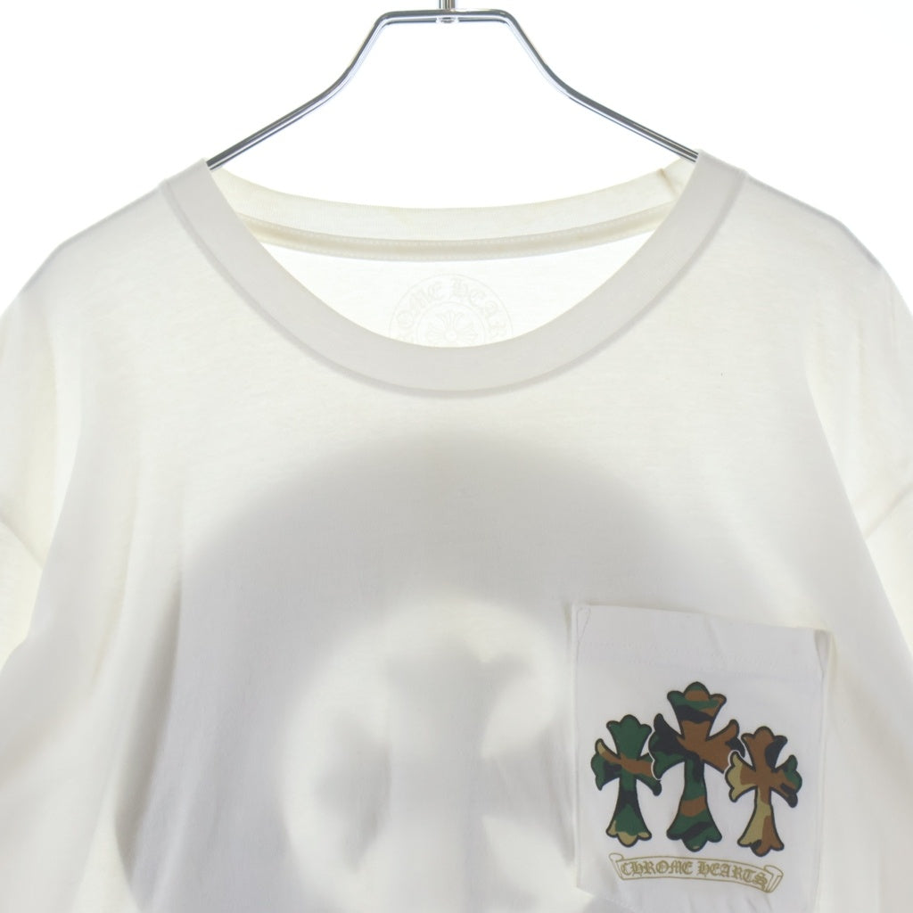 CHROME HEARTS(クロムハーツ) CAMO HORSE SHOE カモホースシュー バックプリント長袖Tシャツ ホワイト