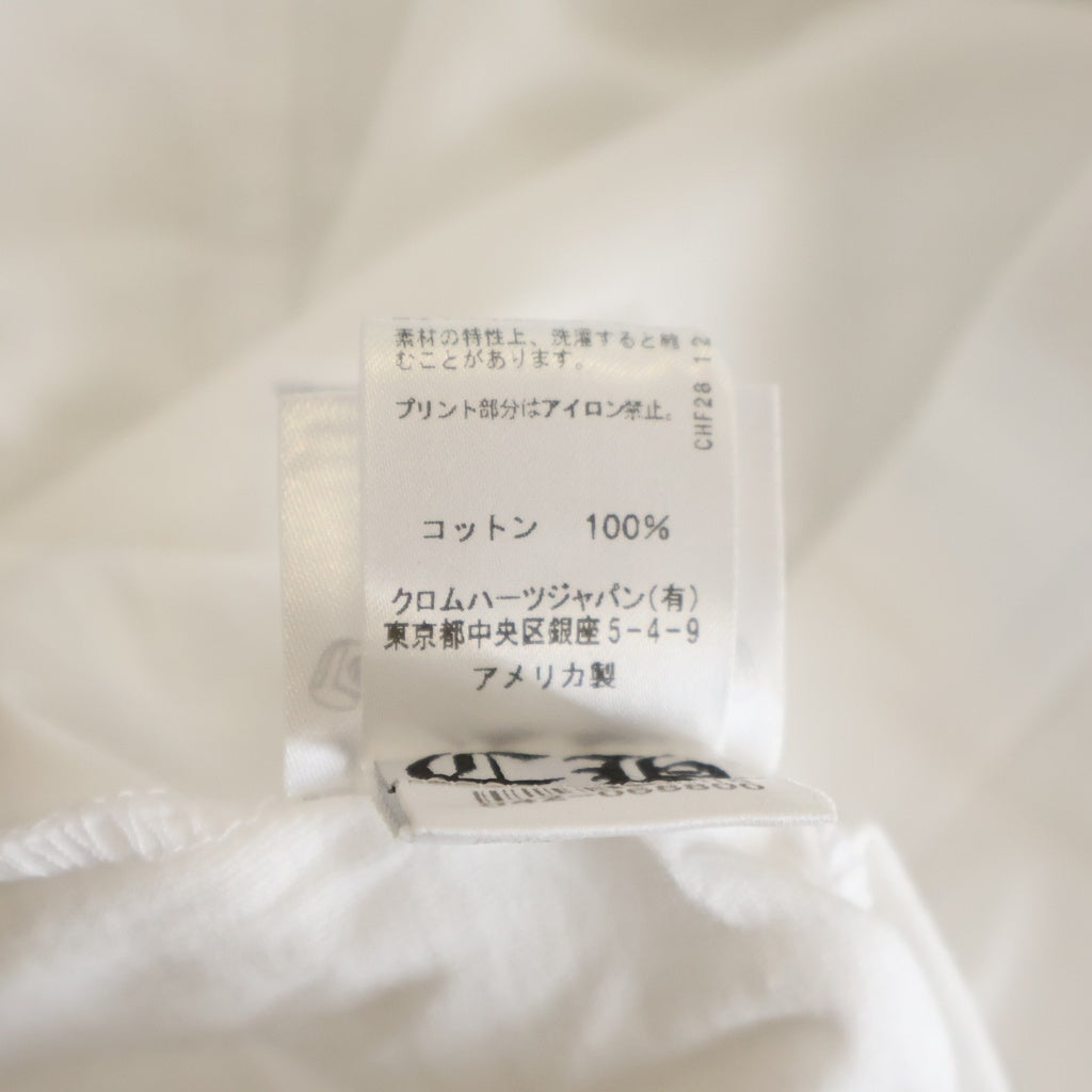 CHROME HEARTS(クロムハーツ) Neck Logo S/S Tee ネックロゴプリント クルーネック 半袖Tシャツ カットソー ホワイト/ブルー
