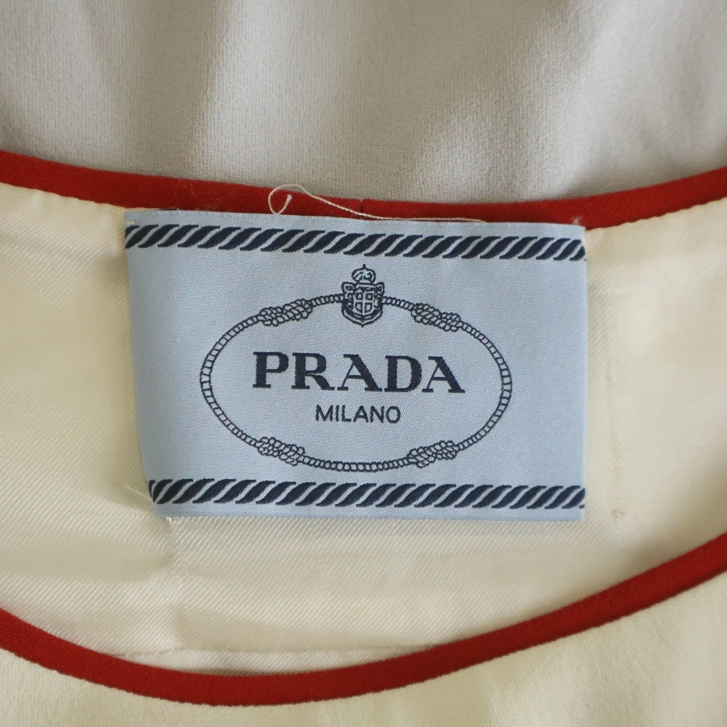 PRADA(プラダ) 15SS Pleated Colourblock Dress プリーテッド カラーブロック ドレス レディース APD1 2015 4274 グレー