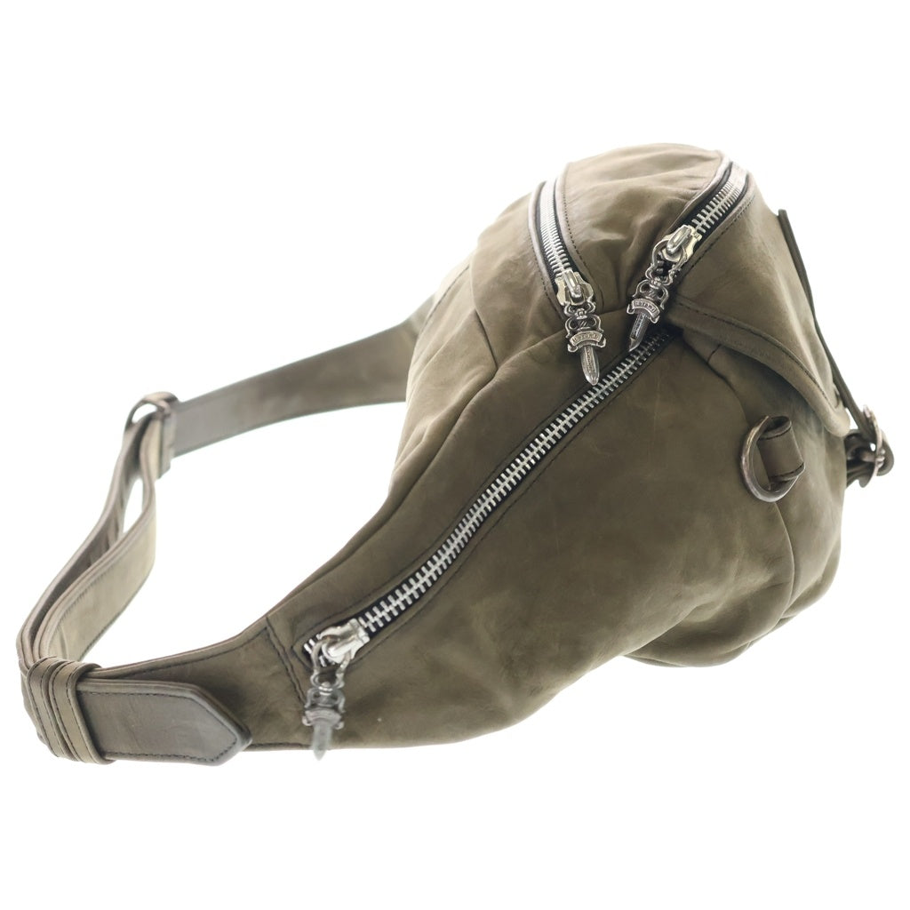 CHROME HEARTS(クロムハーツ) #1 SNAT PACK スナットパック ダガージップ ガンスリンガーベルト ヴィンテージ加工 レザーウエストバッグ アーミー グリーン カーキ