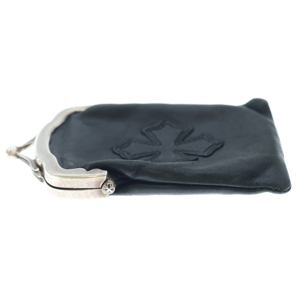 CHROME HEARTS(クロムハーツ) KISS LOCK CHプラス ソフトレザー がま口 コインケース ミニウォレット キスロック ブラック