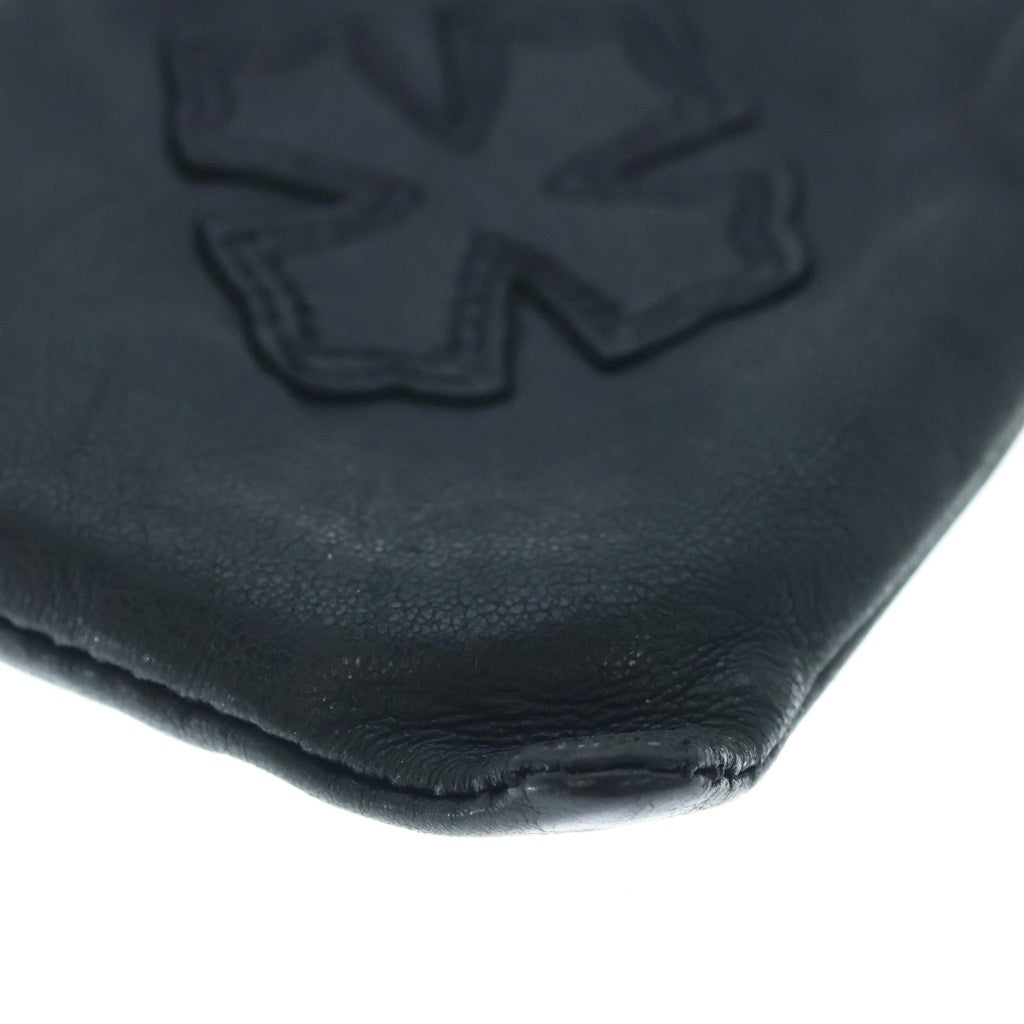 CHROME HEARTS(クロムハーツ) KISS LOCK CHプラス ソフトレザー がま口 コインケース ミニウォレット キスロック ブラック