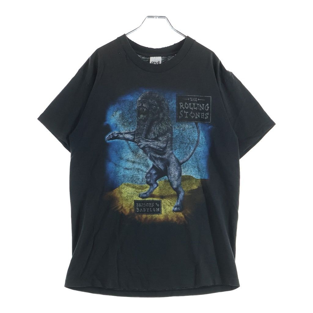 VINTAGE(ヴィンテージ) 90s The Rolling Stones Bridges to Babylon ローリングストーンズ ブリッジズトゥバビロン 裾袖シングル クルーネックTシャツ ブラック