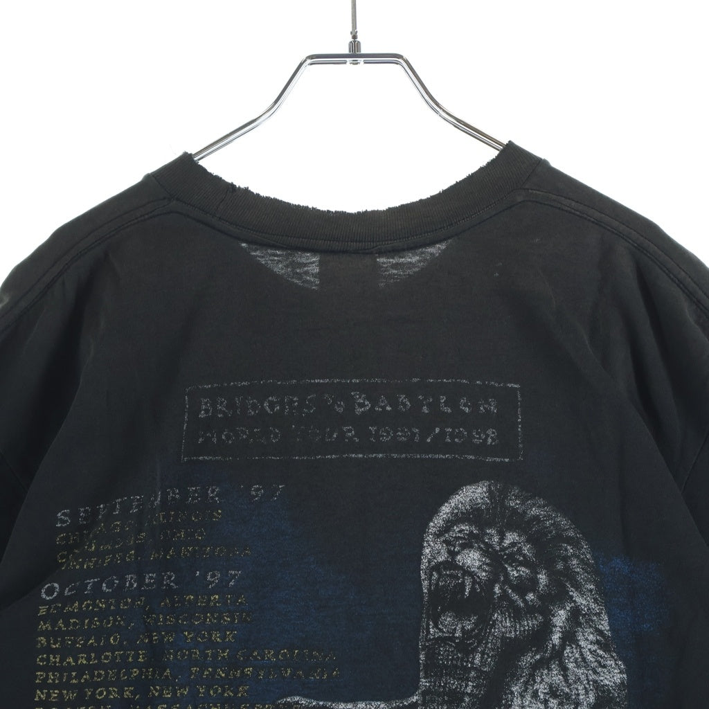 VINTAGE(ヴィンテージ) 90s The Rolling Stones Bridges to Babylon ローリングストーンズ ブリッジズトゥバビロン 裾袖シングル クルーネックTシャツ ブラック