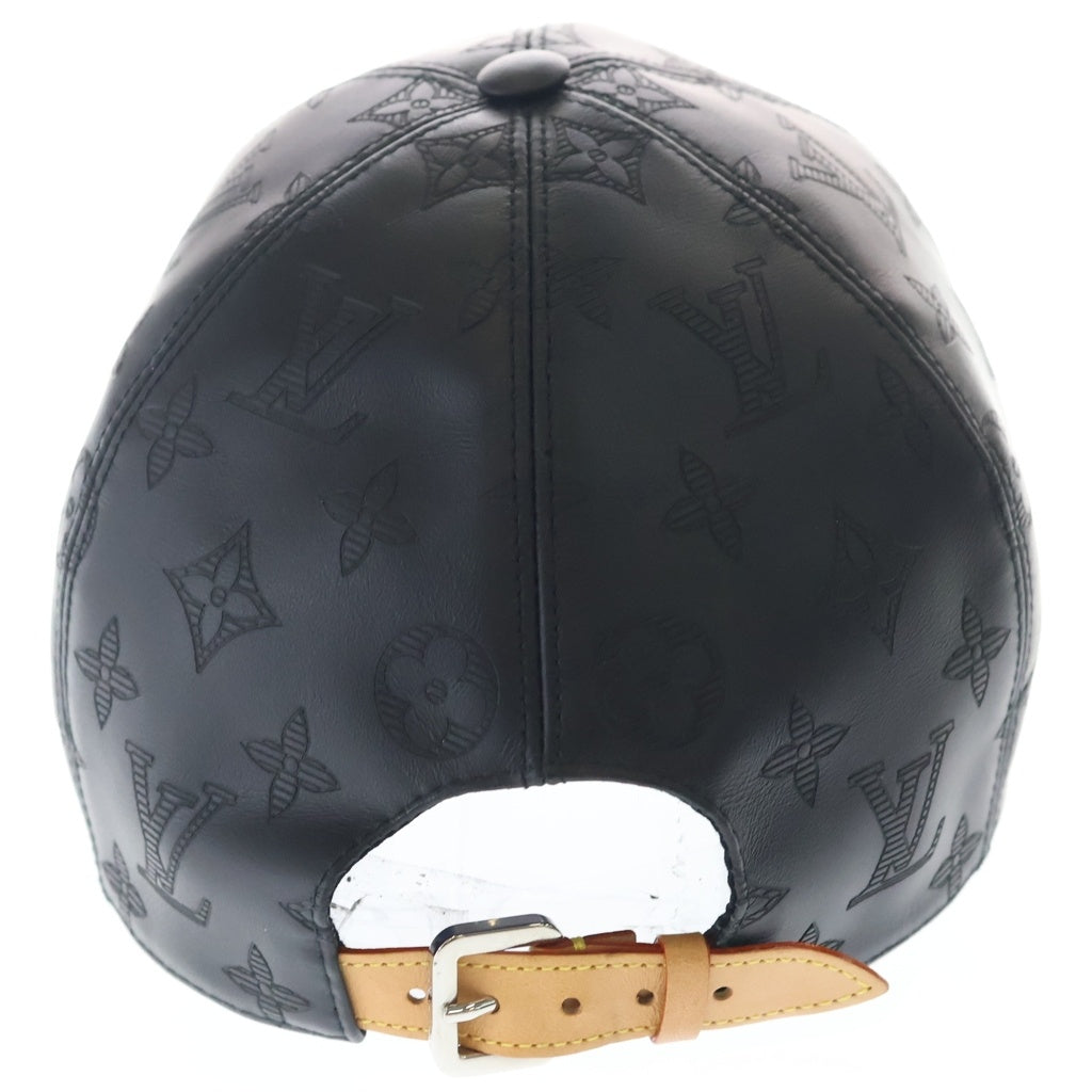 LOUIS VUITTON(ルイヴィトン) モノグラムシャドウ レザー ベースボールキャップ 帽子 M76581 ブラック