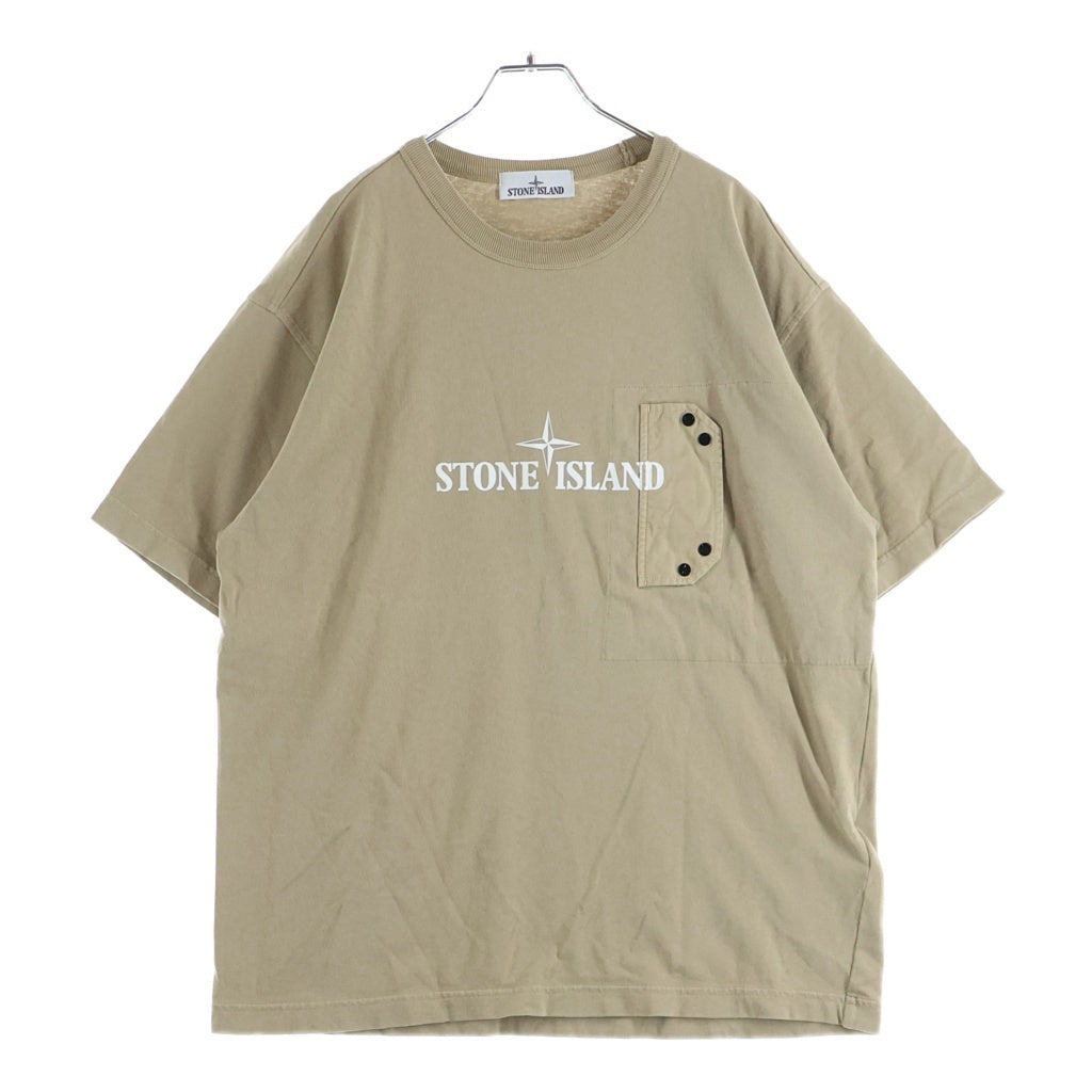 STONE ISLAND(ストーンアイランド) LOGO Print T-shirt ロゴ プリント クルーネック半袖Tシャツ フラップポケット 811521079 ブラウン