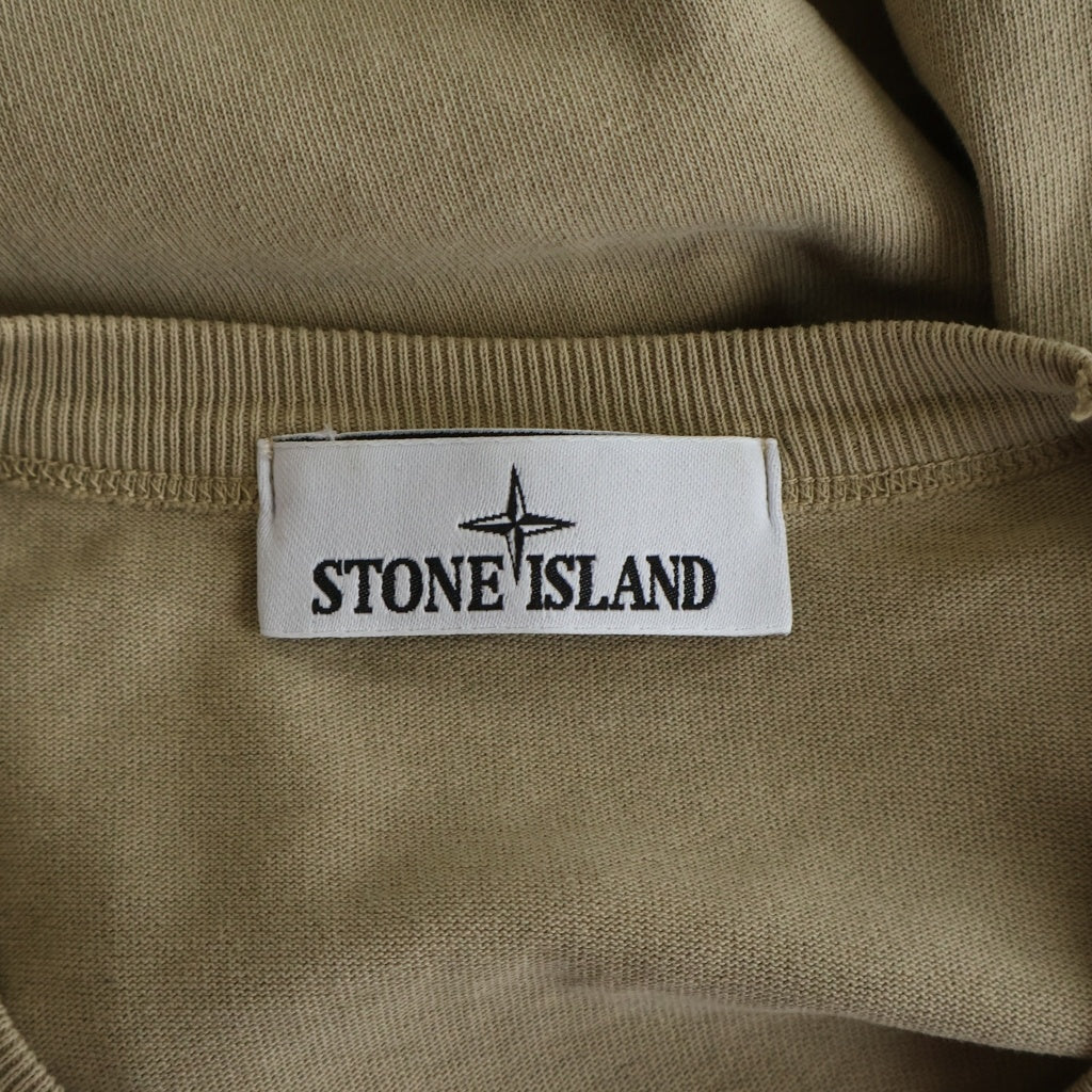 STONE ISLAND(ストーンアイランド) LOGO Print T-shirt ロゴ プリント クルーネック半袖Tシャツ フラップポケット 811521079 ブラウン
