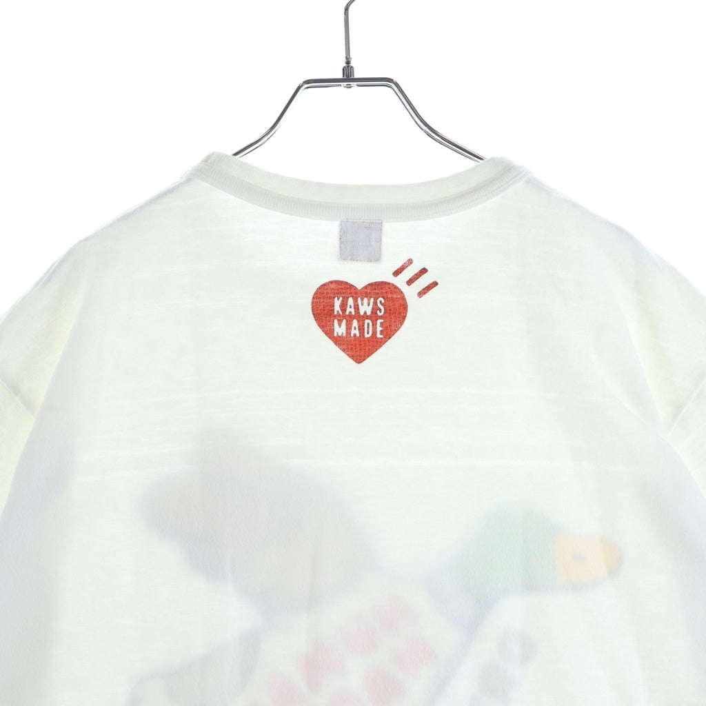 HUMAN MADE(ヒューマンメイド) ×KAWZ Duck graphic ダックグラフィックロゴ 半袖クルーネックTシャツ ホワイト