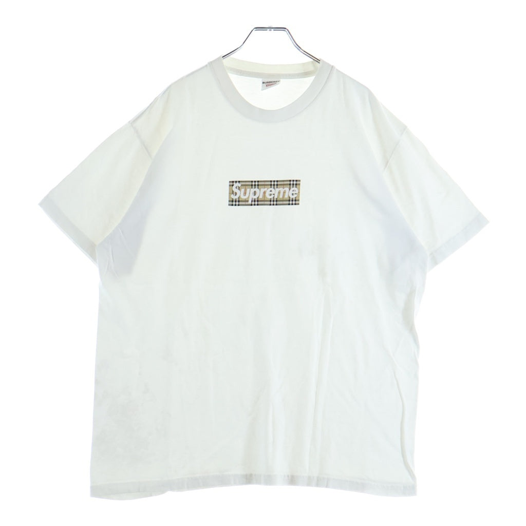 SUPREME(シュプリーム) ×Burberry BOX LOGO ボックスロゴ 半袖クルーネックTシャツ ホワイト