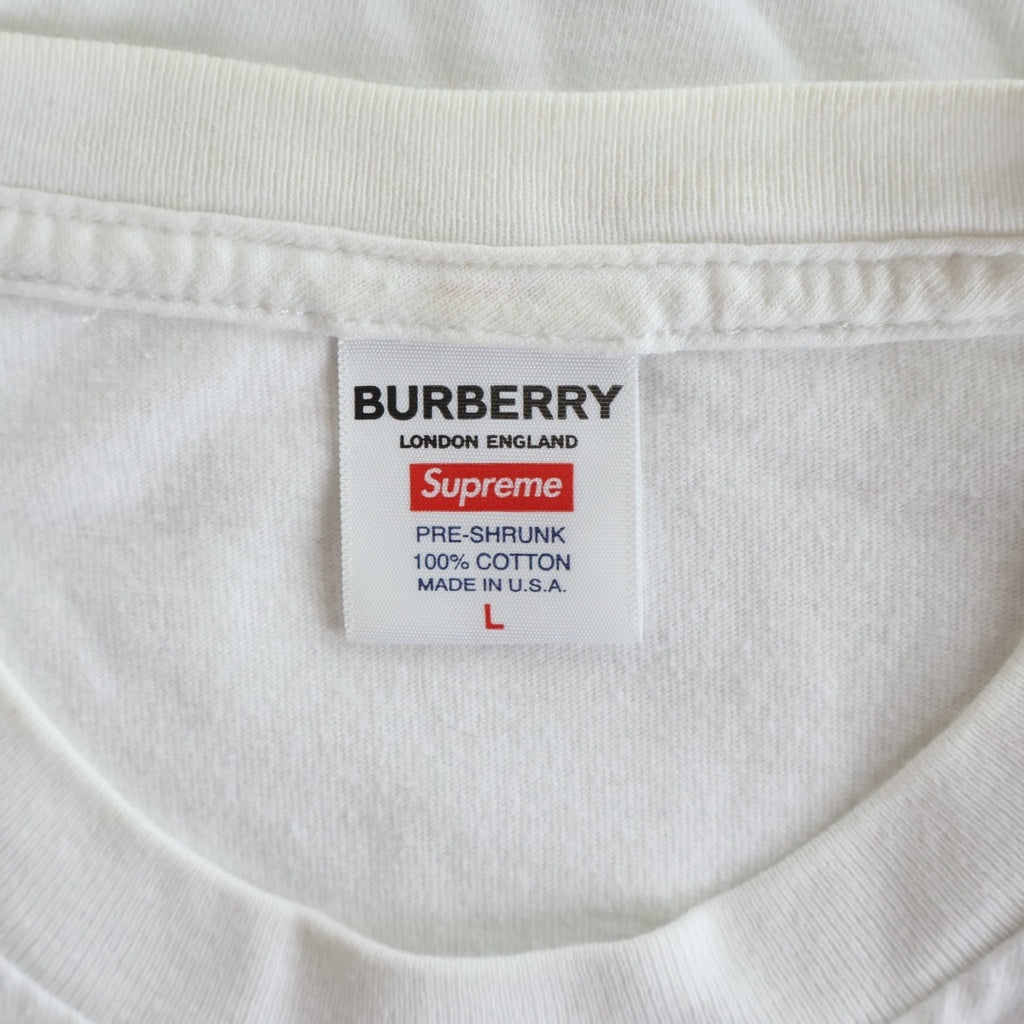 SUPREME(シュプリーム) ×Burberry BOX LOGO ボックスロゴ 半袖クルーネックTシャツ ホワイト