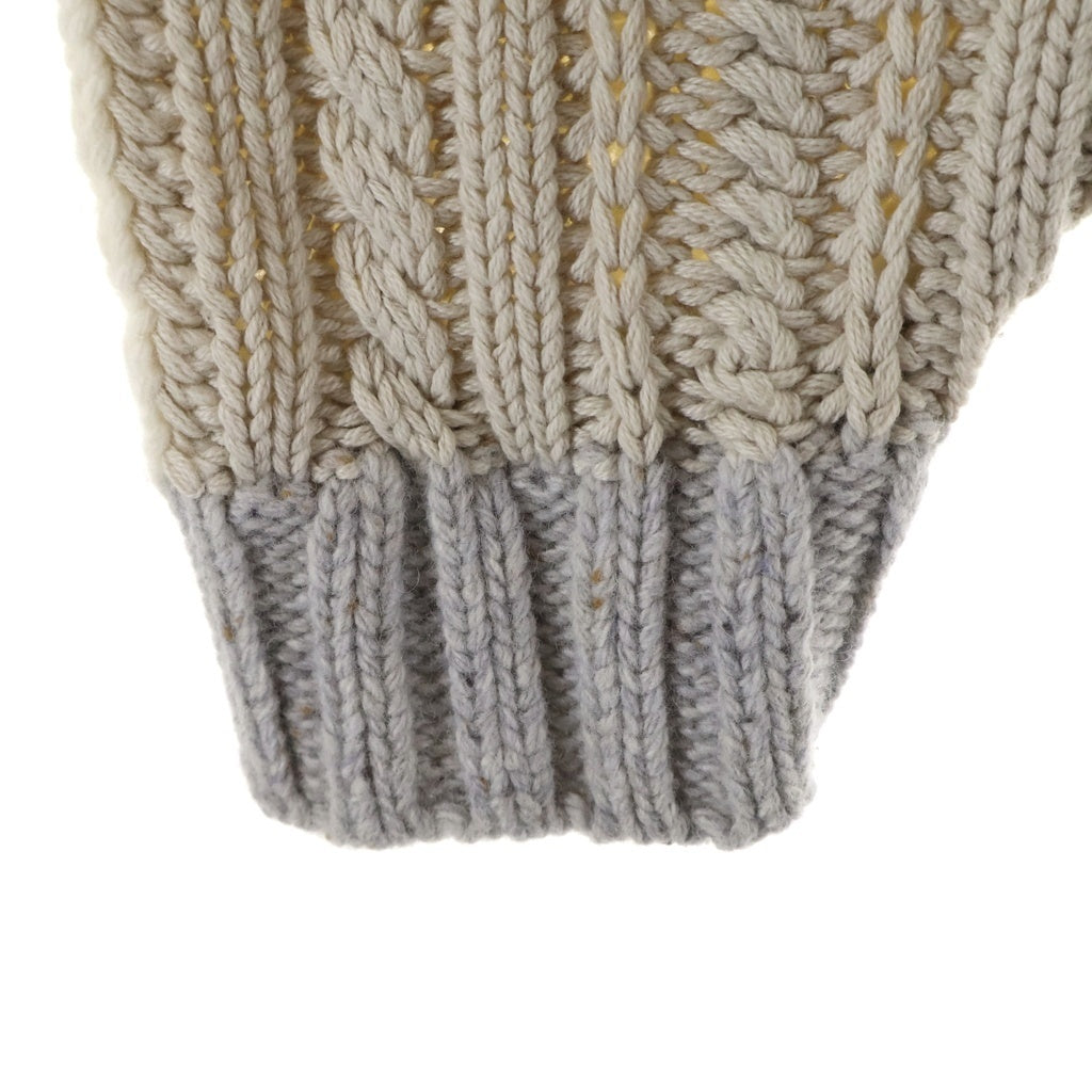 SUPREME(シュプリーム) 23AW Cable Knit Cardigan パッチワーク ケーブルニット アイボリー