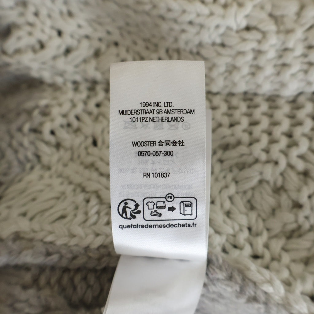SUPREME(シュプリーム) 23AW Cable Knit Cardigan パッチワーク ケーブルニット アイボリー