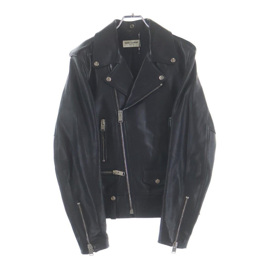 SAINT LAURENT PARIS(サンローランパリ) 13AW エディ期 ラムレザー クラシックモーターサイクル ダブルライダース ブラック