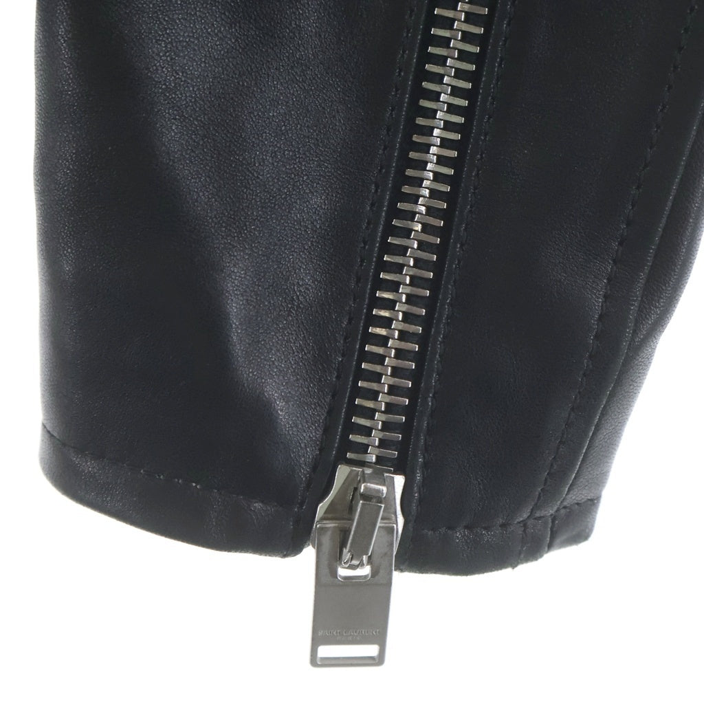 SAINT LAURENT PARIS(サンローランパリ) 13AW エディ期 ラムレザー クラシックモーターサイクル ダブルライダース ブラック