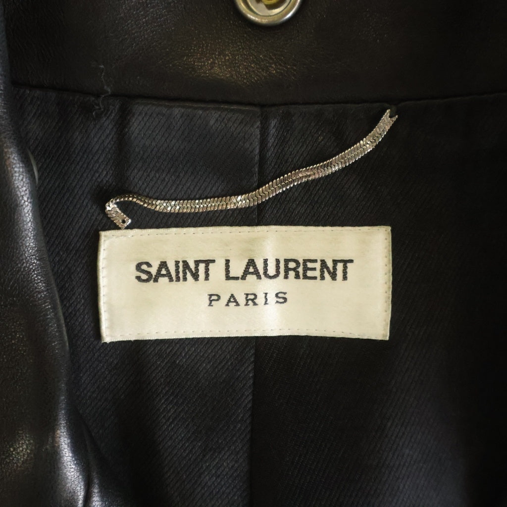 SAINT LAURENT PARIS(サンローランパリ) 13AW エディ期 ラムレザー クラシックモーターサイクル ダブルライダース ブラック