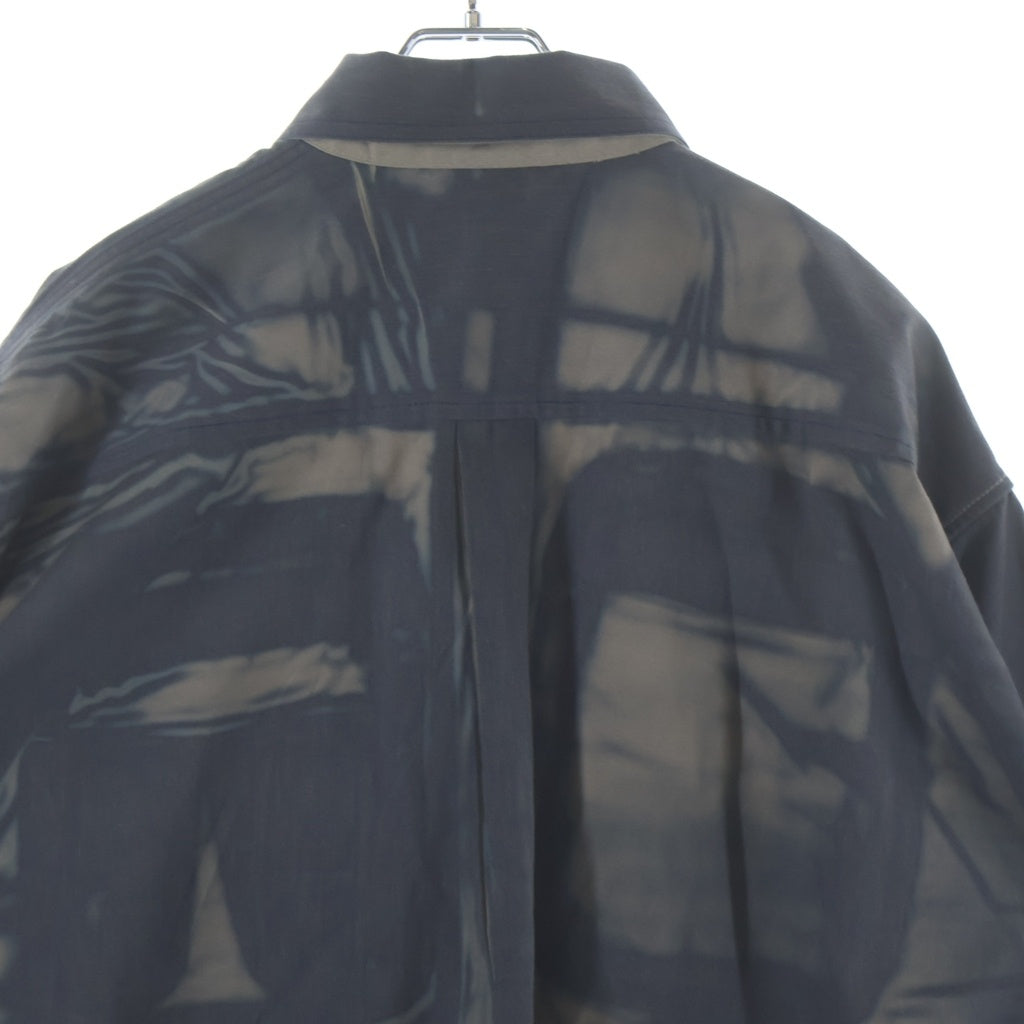 DIESEL(ディーゼル) 24SS S-CADD Oversized printed denim shirt オーバーサイズ プリントデニムシャツ A121570QHAY ネイビー/ブラウン
