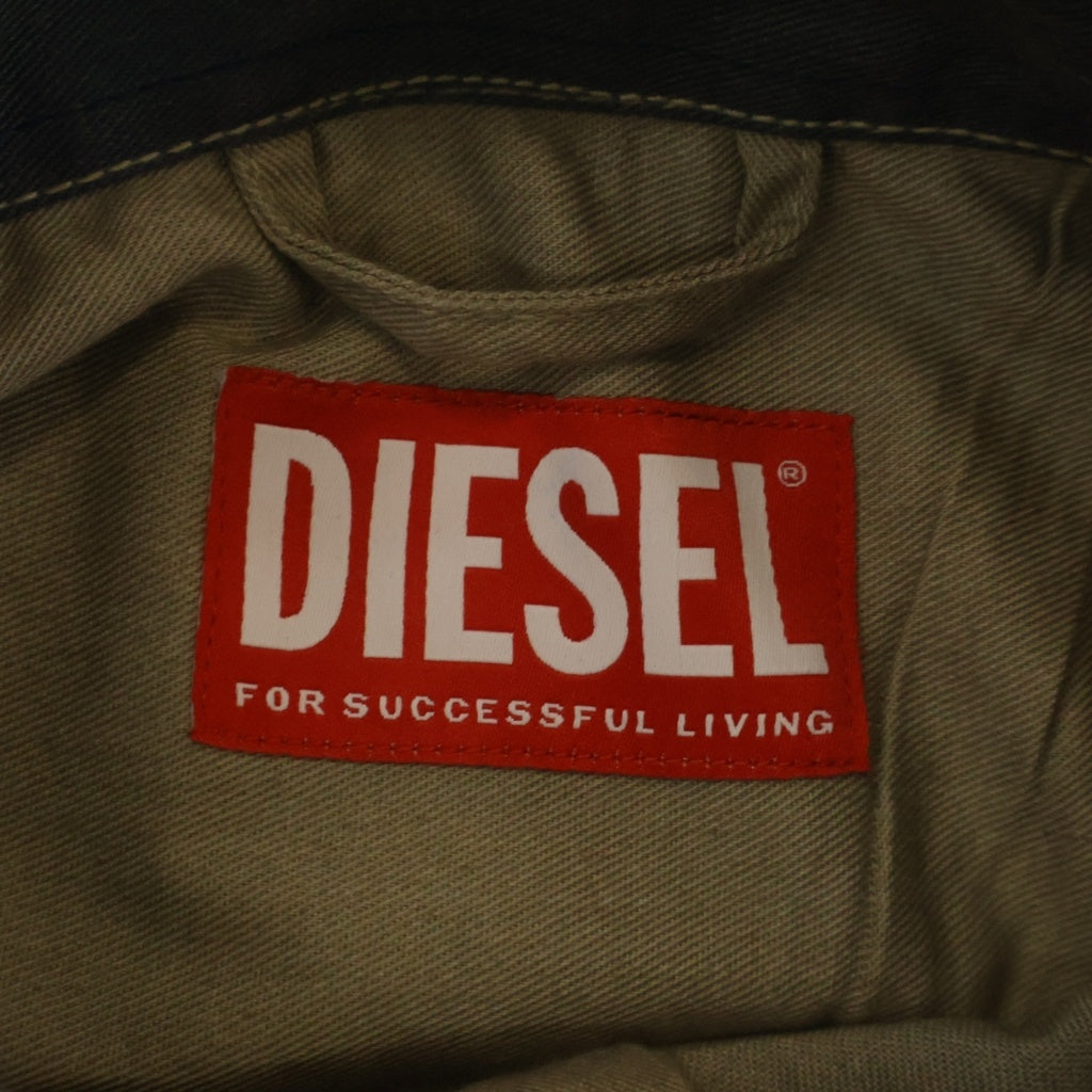 DIESEL(ディーゼル) 24SS S-CADD Oversized printed denim shirt オーバーサイズ プリントデニムシャツ A121570QHAY ネイビー/ブラウン