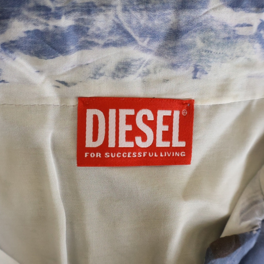 DIESEL(ディーゼル) 26SS S-BRICK X-ray effect check shirt X線エフェクト チェック半袖シャツ A234980JMCC ブルー
