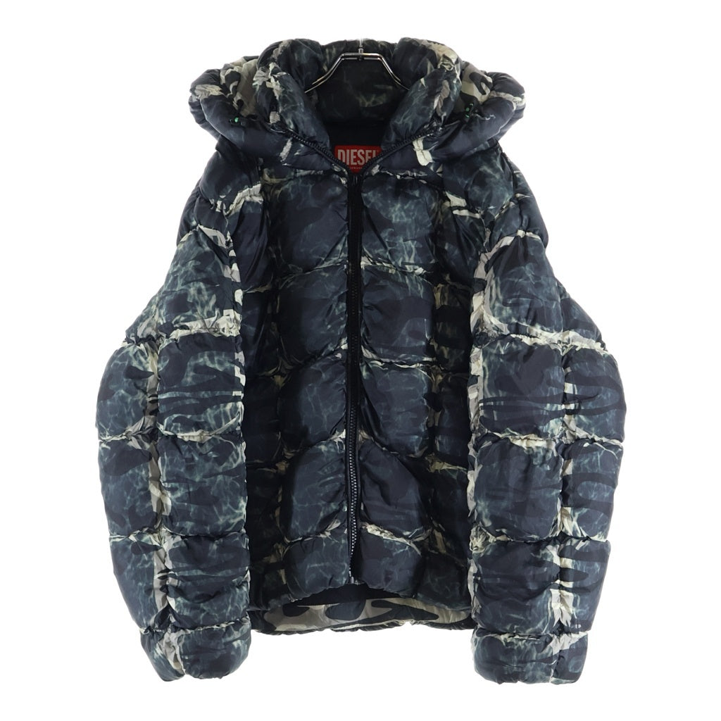 DIESEL(ディーゼル) 24AW W-CLAUS-CAMU Hooded puffer jacket with camo print パファーダウンジャケット A145290SKAG カモ