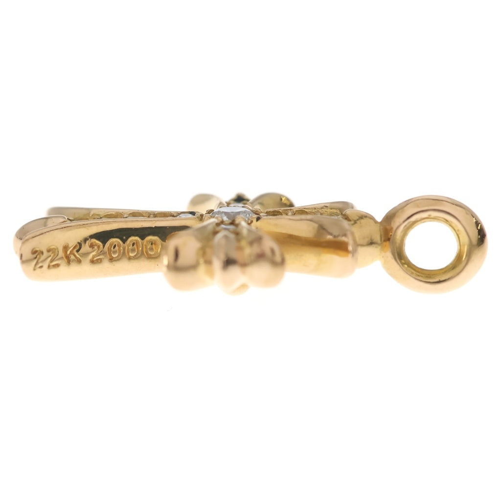CHROME HEARTS(クロムハーツ) 22K TNY CRSF P/DIA タイニーファットクロス PAVEダイヤ ペンダントトップ ゴールドBCA033