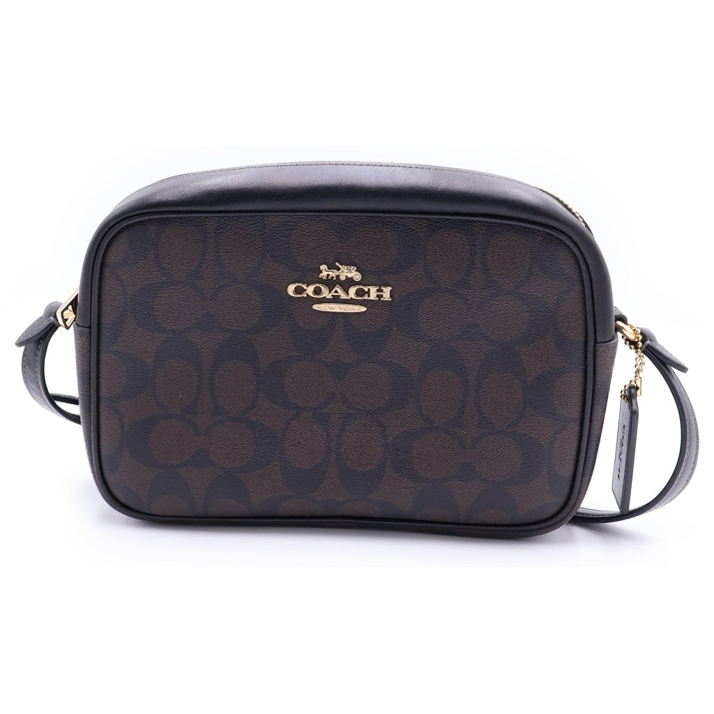 COACH(コーチ) シグネチャーキャンバス PVC ショルダーバック ブラウン レディース