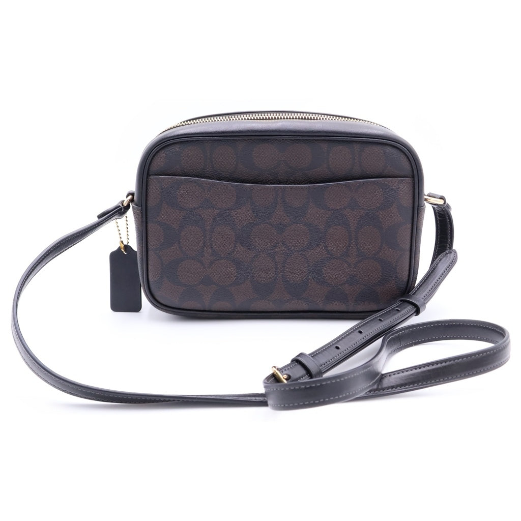 COACH(コーチ) シグネチャーキャンバス PVC ショルダーバック ブラウン レディース