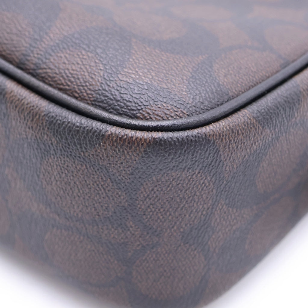 COACH(コーチ) シグネチャーキャンバス PVC ショルダーバック ブラウン レディース
