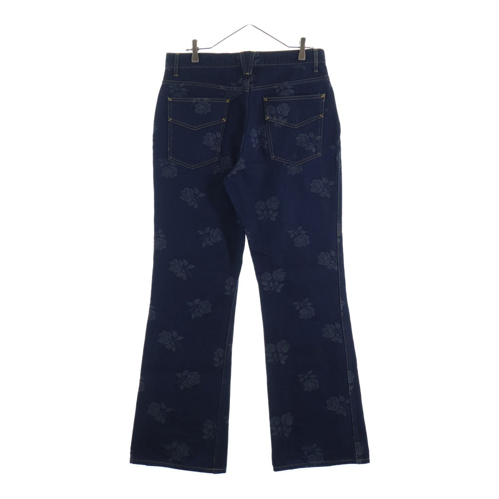 Needles(ニードルス) 24AW Boot-Cut Jean 13oz Denim Rose Jq ローズ ジャガード PU198 ブーツカットデニム ネイビー