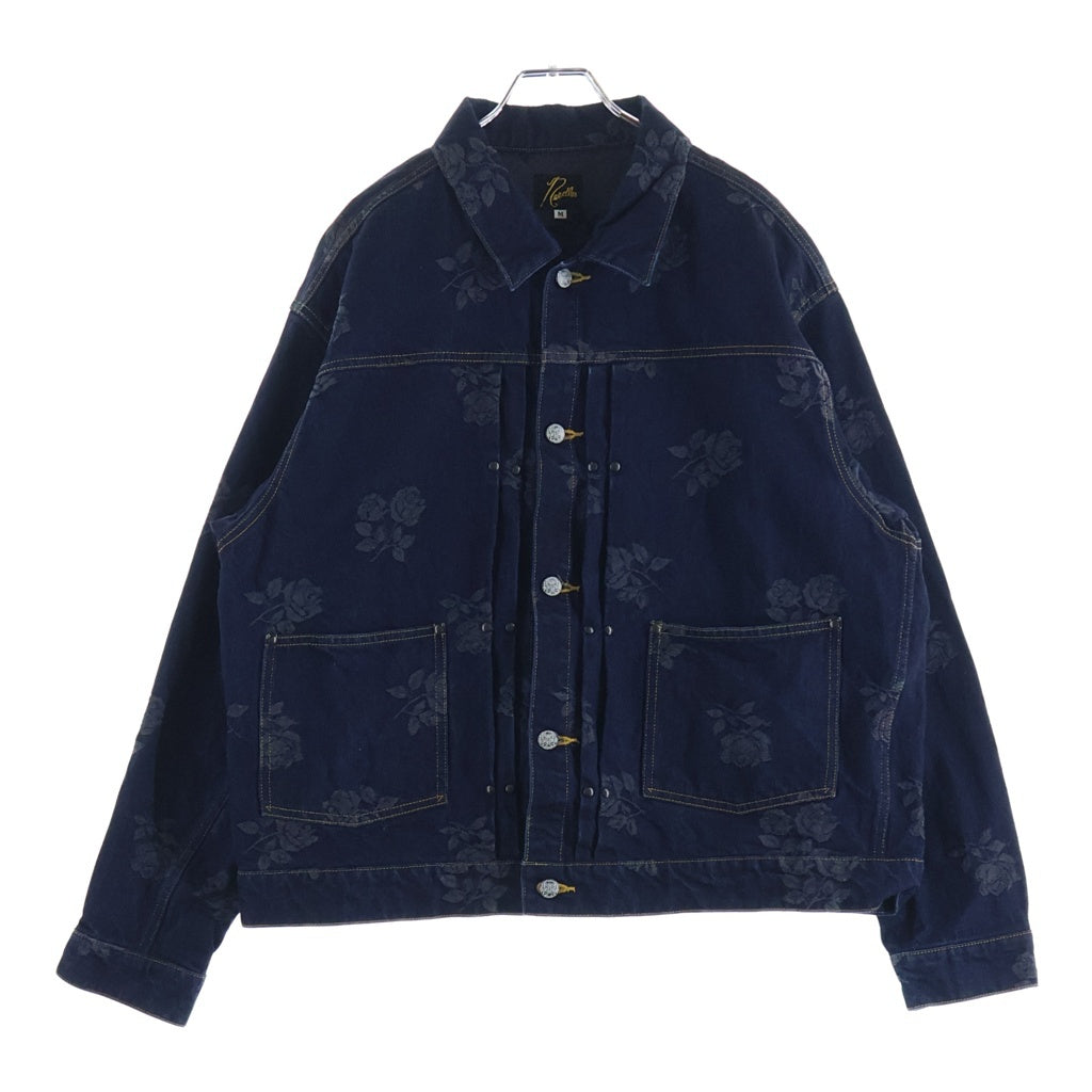 Needles(ニードルス) 24AW M.W. Jean Jacket 13oz Denim Rose Jq ローズ ジャガード シンチ Gジャン ネイビー