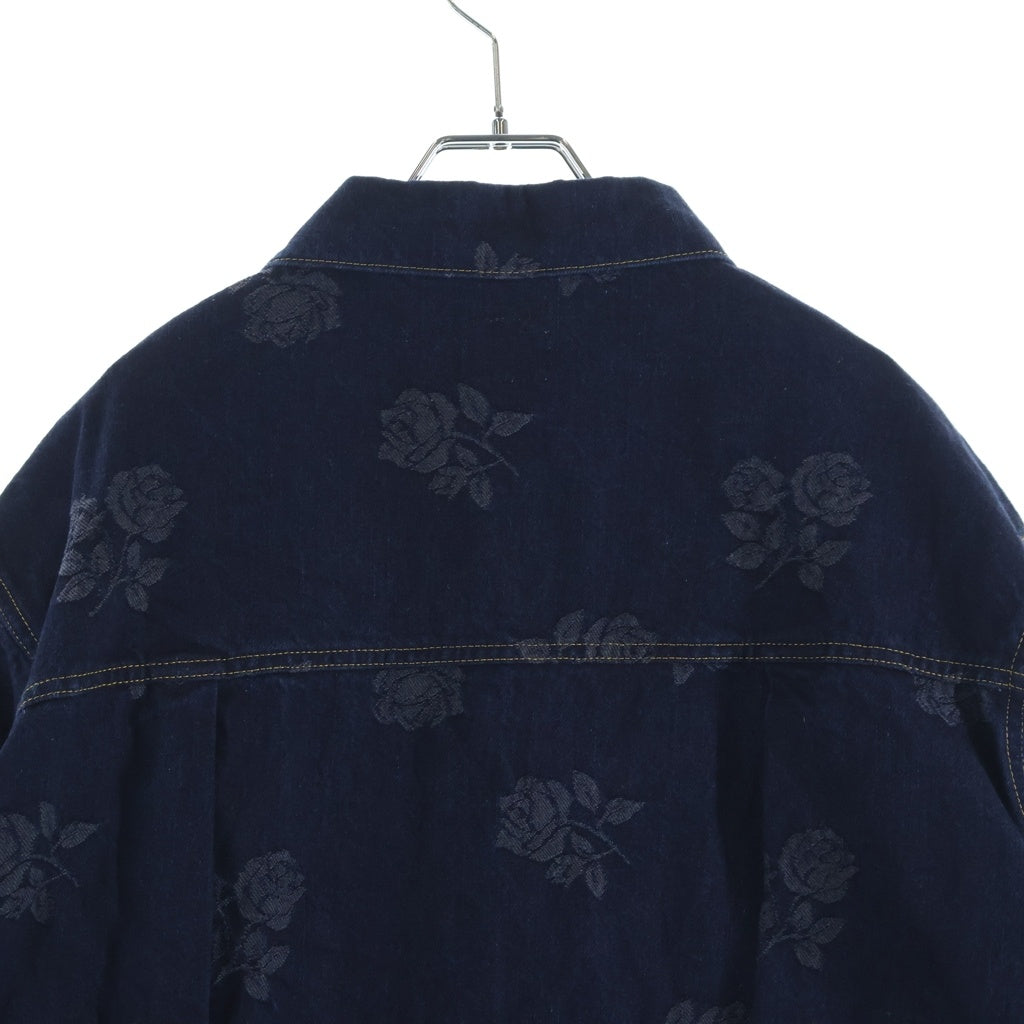 Needles(ニードルス) 24AW M.W. Jean Jacket 13oz Denim Rose Jq ローズ ジャガード シンチ Gジャン ネイビー
