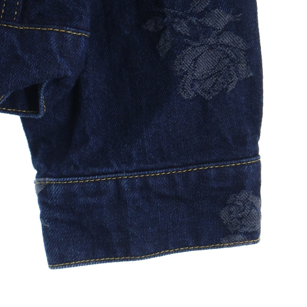 Needles(ニードルス) 24AW M.W. Jean Jacket 13oz Denim Rose Jq ローズ ジャガード シンチ Gジャン ネイビー