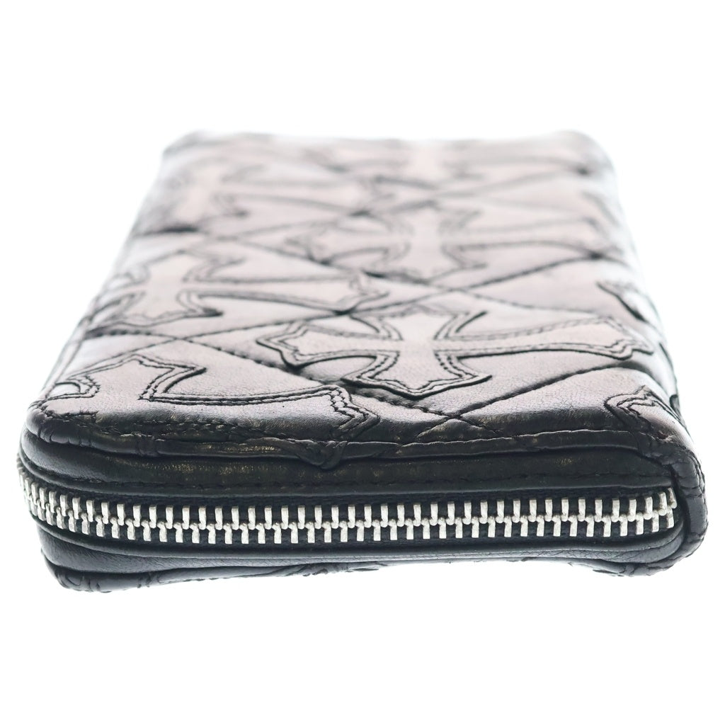 CHROME HEARTS(クロムハーツ) REC F ZIP QUILTED WALLET セメタリークロス キルティング レザーウォレット 財布 ブラック