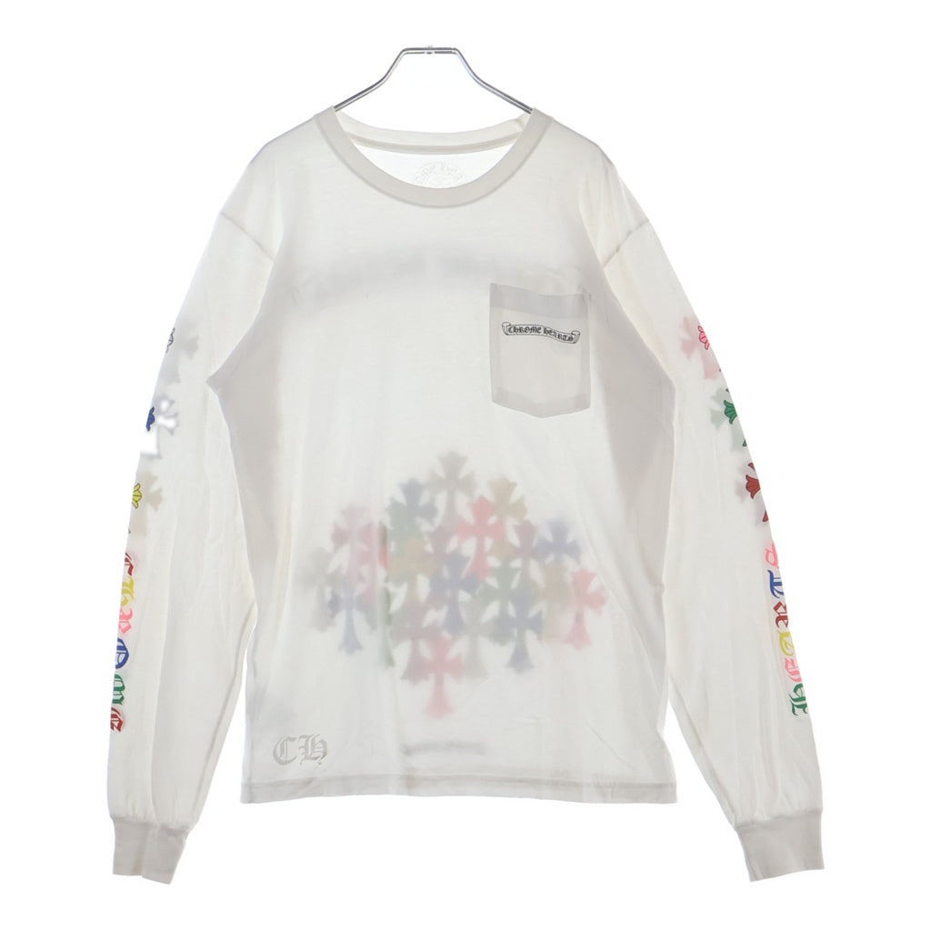 CHROME HEARTS(クロムハーツ) MLTCOL CEM CRS LS マルチカラーセメタリークロスプリント長袖カットソー ホワイト