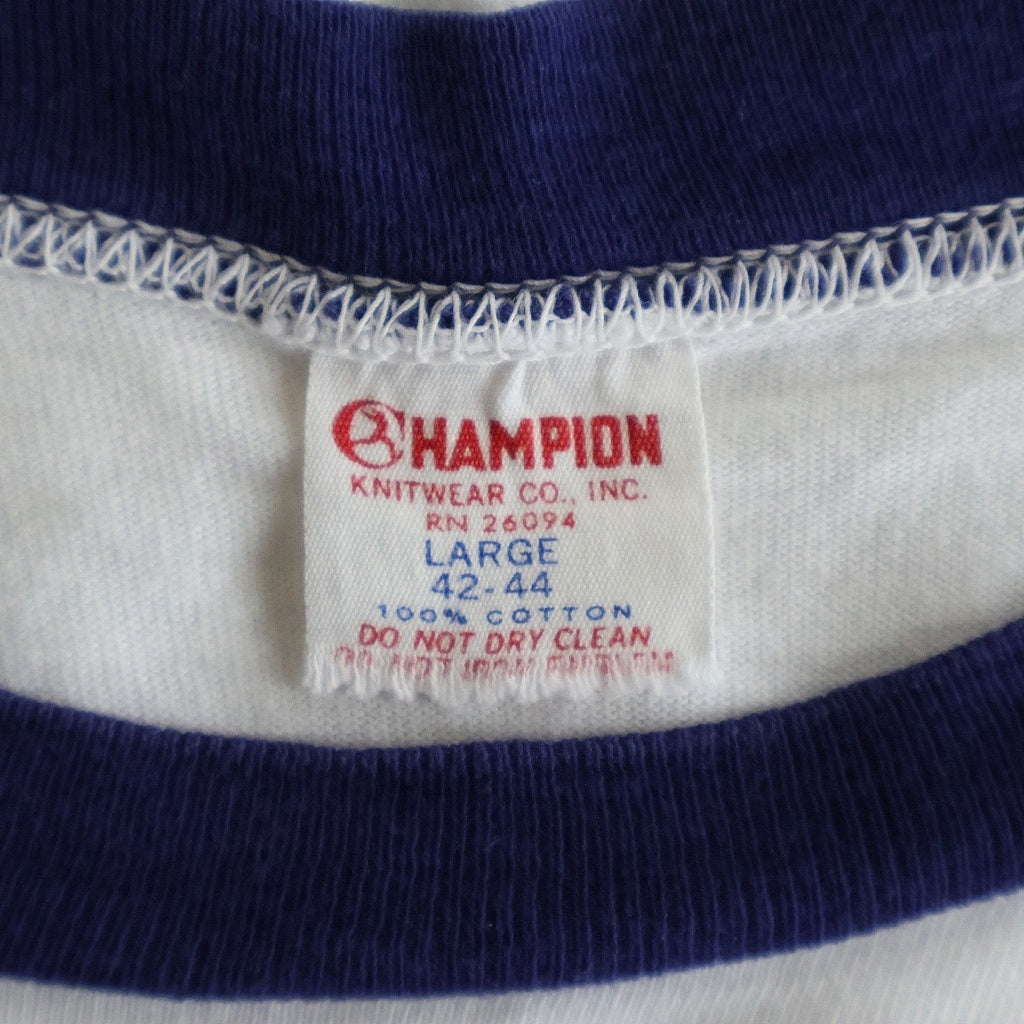 CHAMPION(チャンピオン) 60s ランタグ AUBURN リンガーT ホワイト