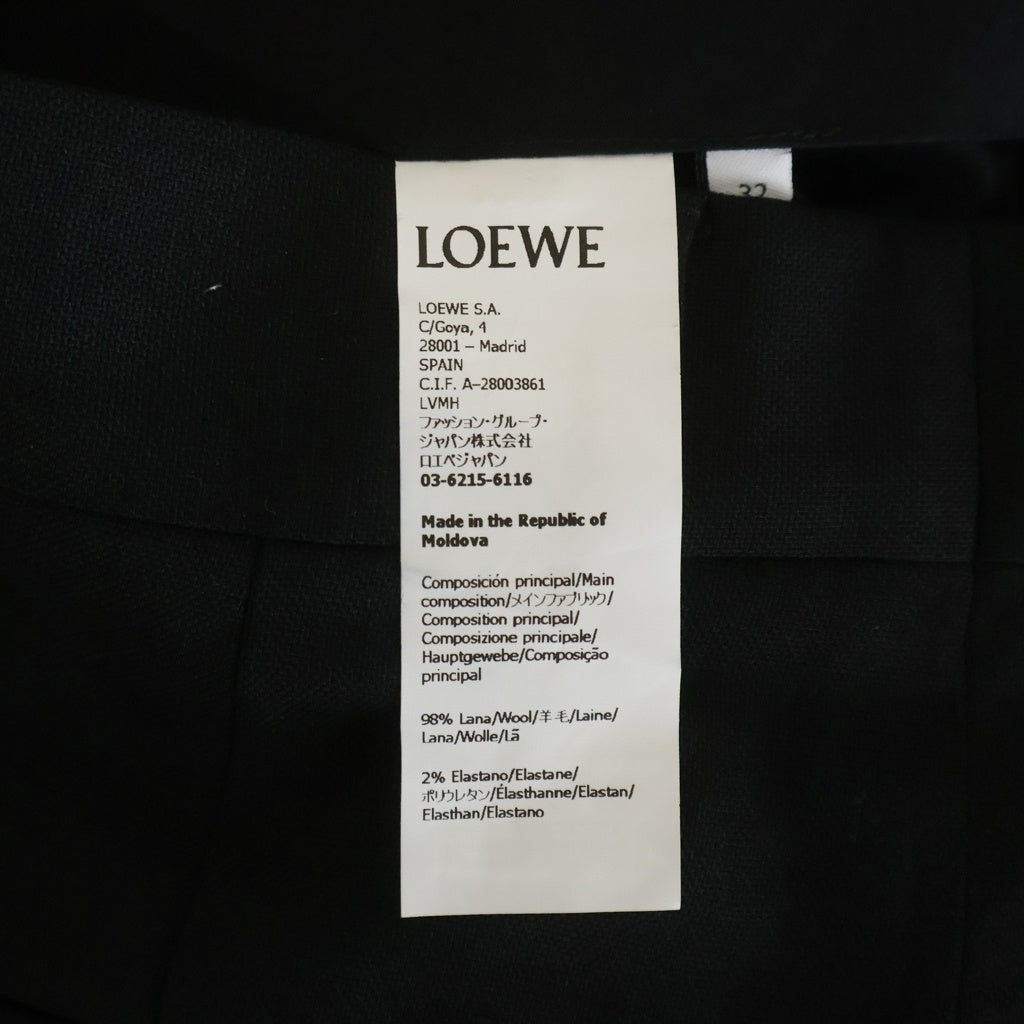 LOEWE(ロエベ) センタープレス ストレート スラックス パンツ Q825331X08 ブラック レディース