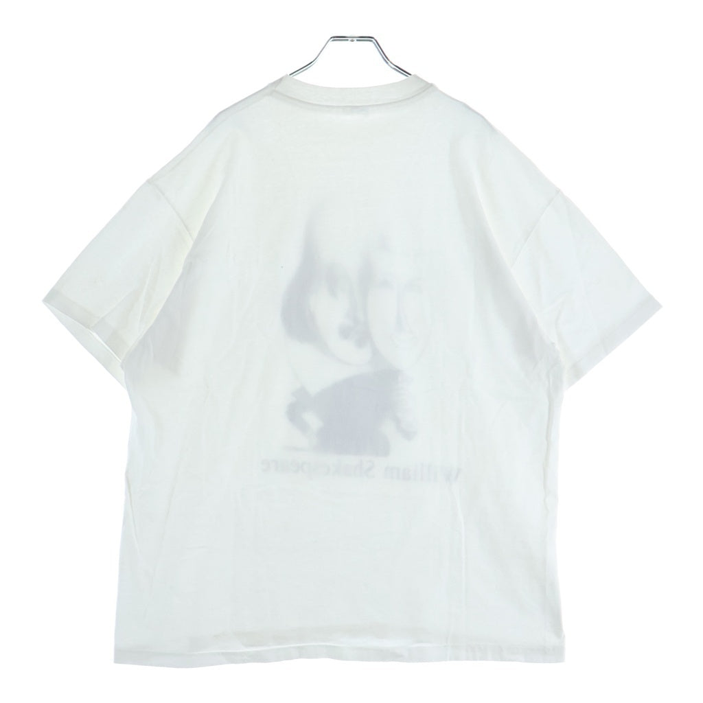 VINTAGE(ヴィンテージ) 90s William Shakespeare ウィリアム シャイクスピア 裾袖シングル クルーネックTシャツ ホワイト