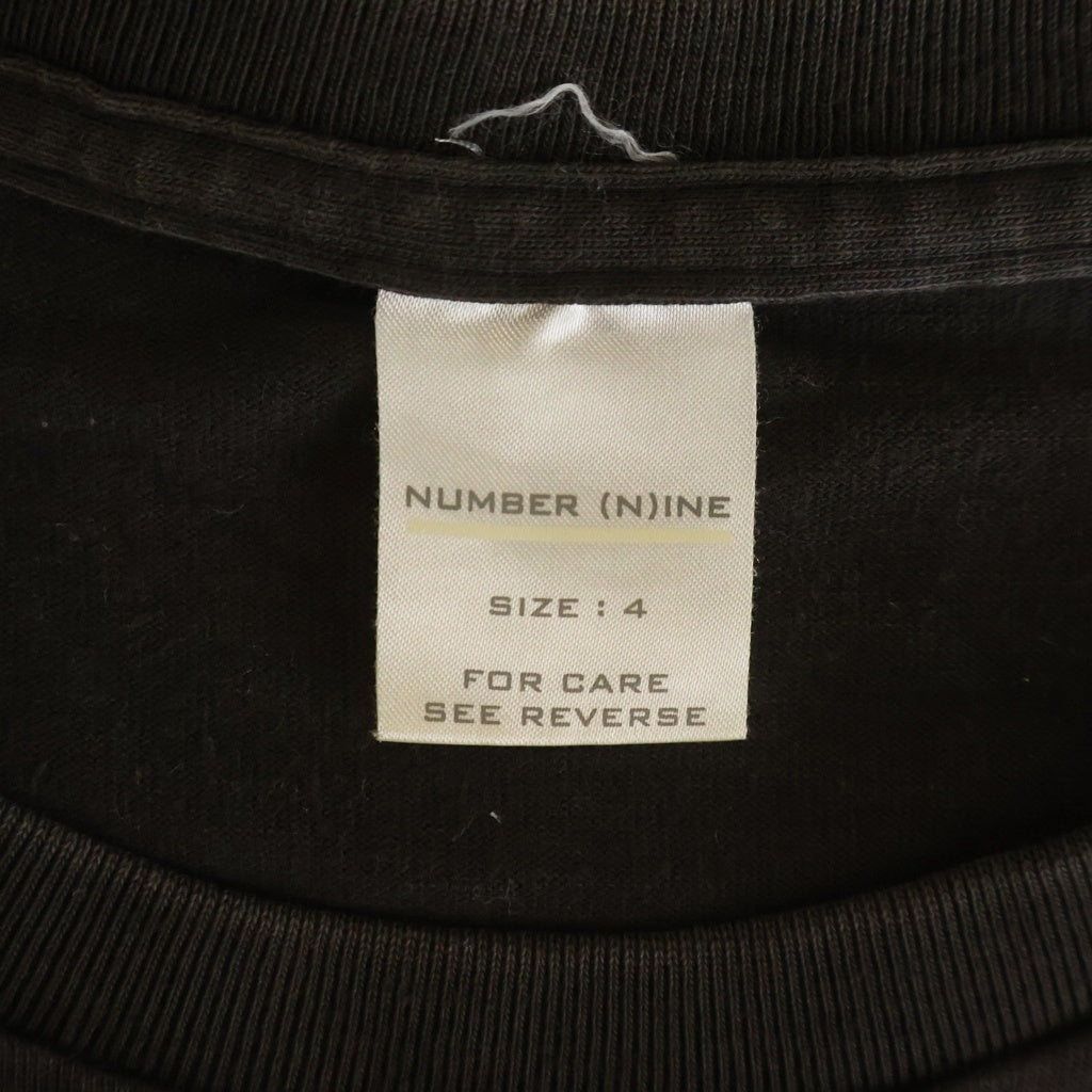 NUMBER (N)INE(ナンバーナイン) 01SS タイム期 ドクロ ダメージ加工 クルーネックTシャツ ブラック