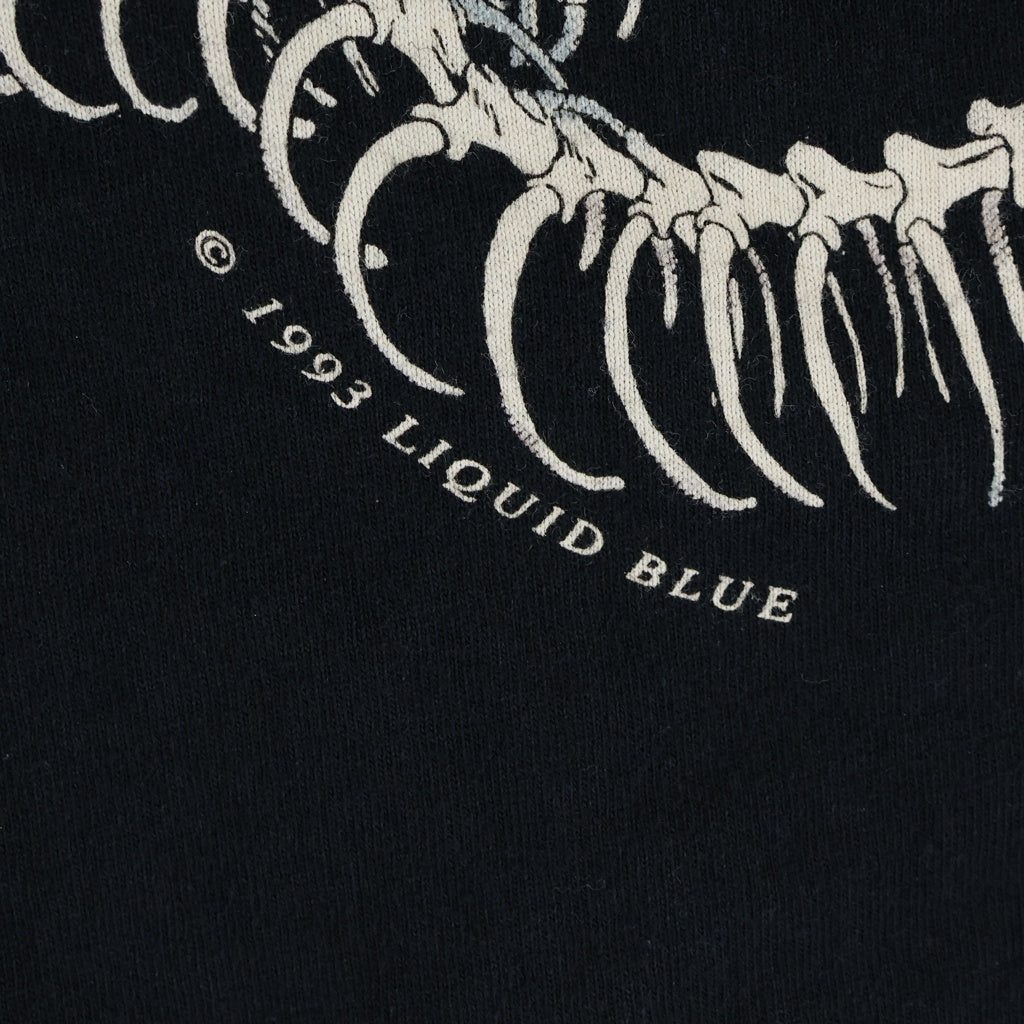 VINTAGE(ヴィンテージ) 90s LIQUID BLUE Medusa Skull リキッドブルー メデューサスカル クルーネックTシャツ ブラック 総柄