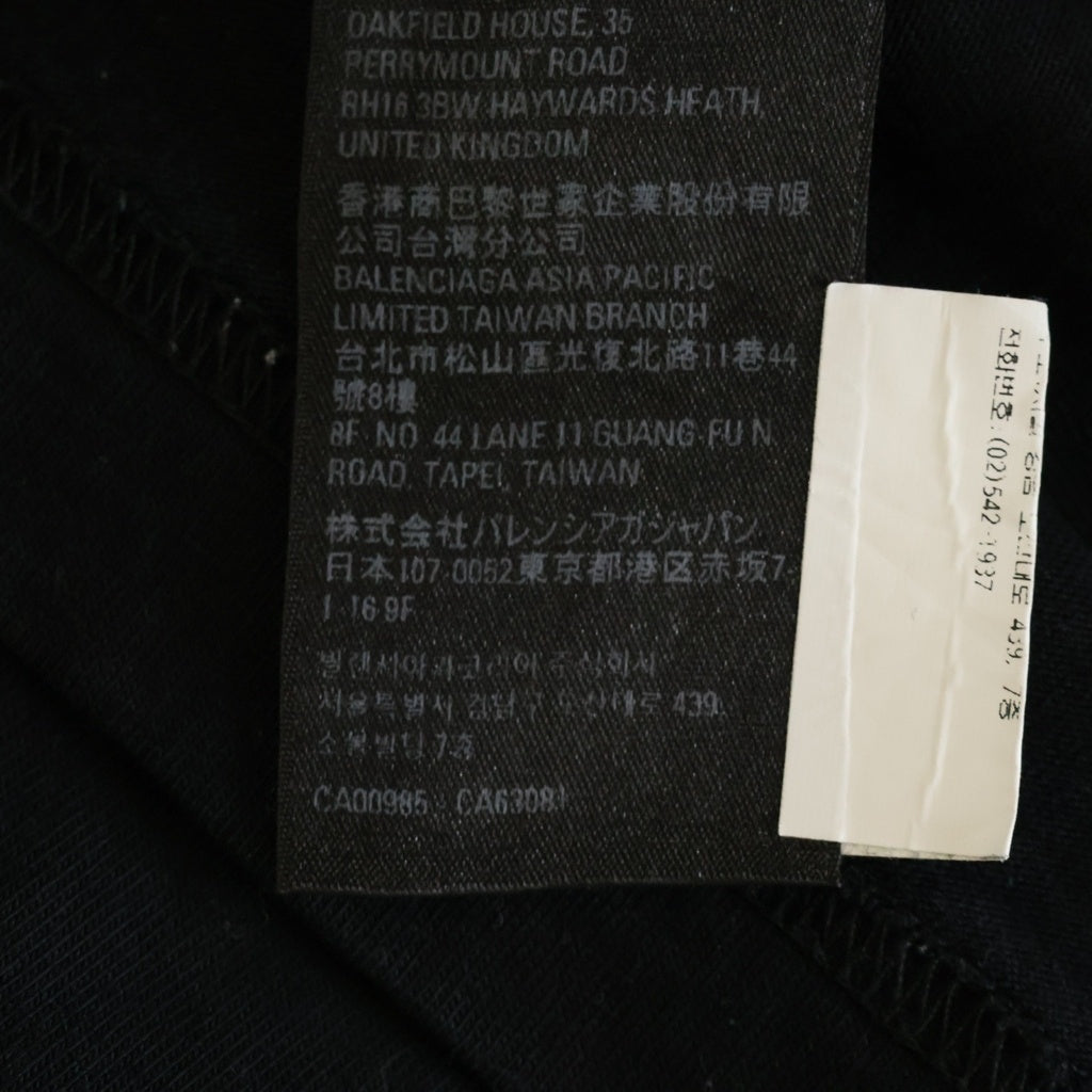 BALENCIAGA(バレンシアガ) SEOUL Logo T-Shirt ソウルプリント クルーネック半袖Tシャツカットソー ブラック 612966 TLVL9