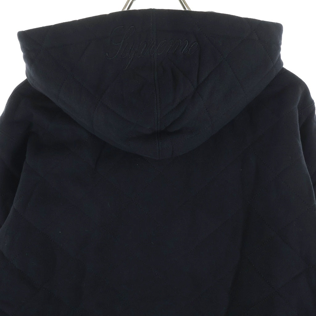 SUPREME(シュプリーム) 18AW Quilted Hooded Sweatshirt クウィルティド プルオーバーパーカー ブラック