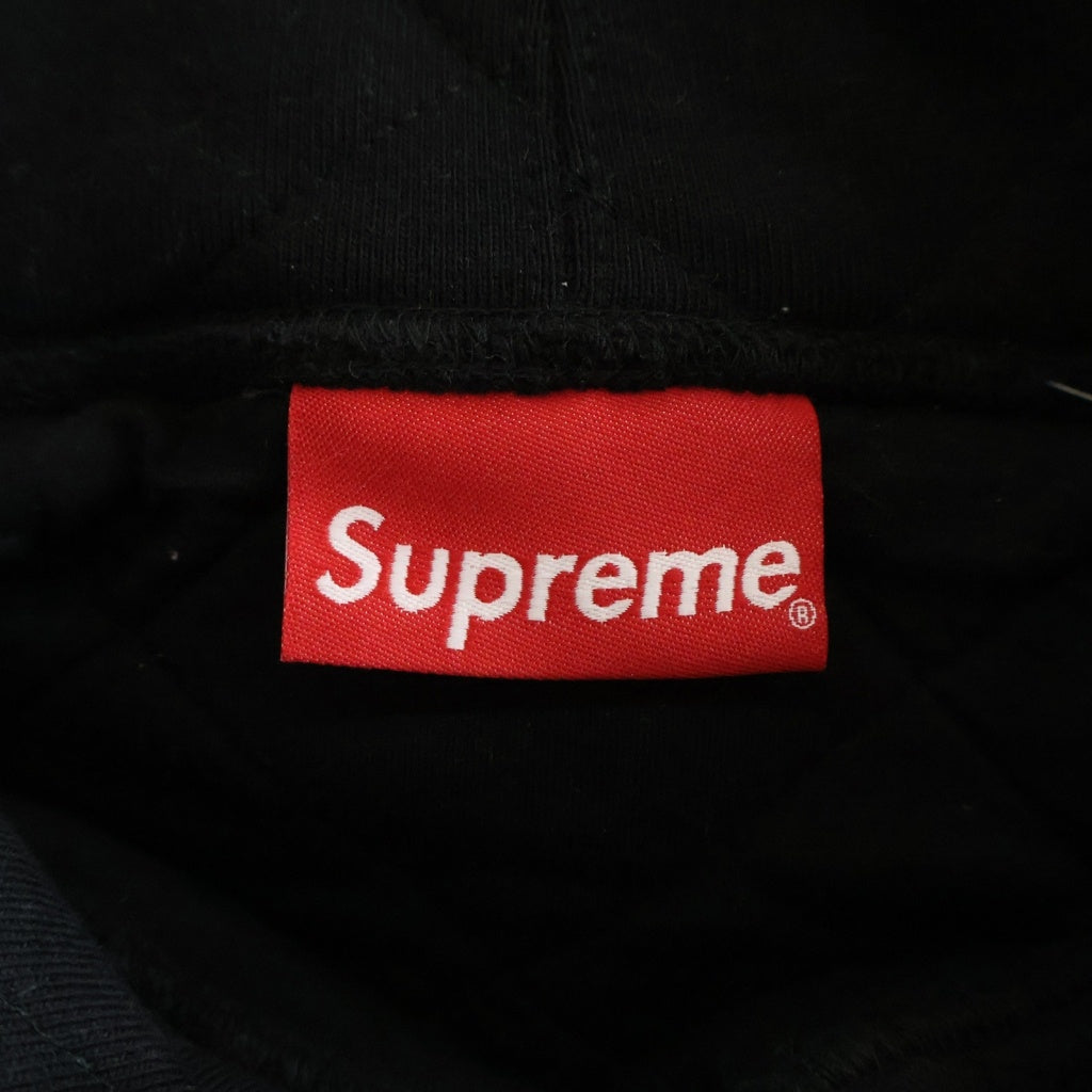 SUPREME(シュプリーム) 18AW Quilted Hooded Sweatshirt クウィルティド プルオーバーパーカー ブラック