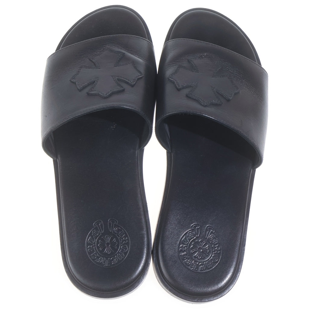 CHROME HEARTS(クロムハーツ) CH SLIDE LEATHER CHプラスパッチレザーサンダル ブラック